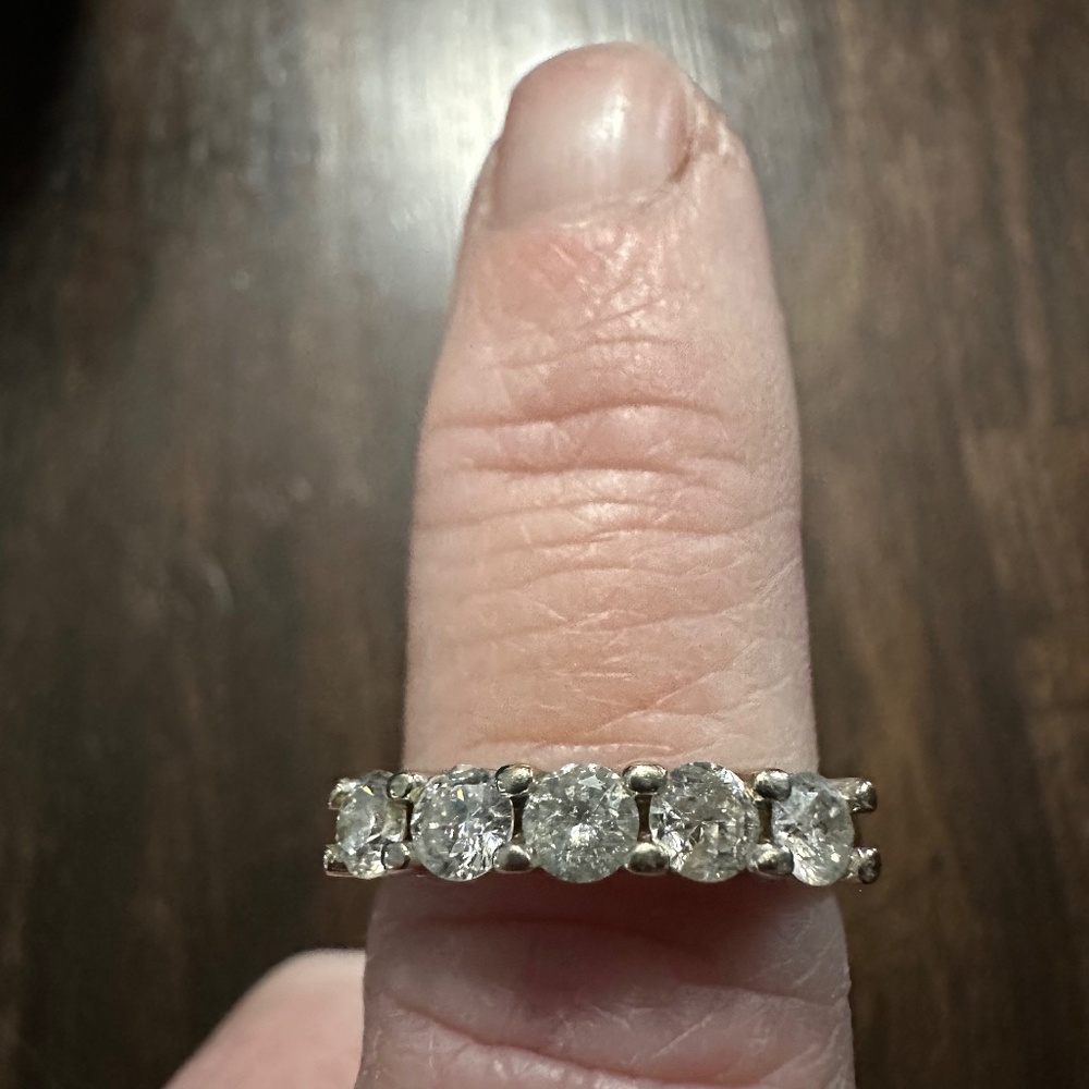 1ct tw 5 stone diamond wedding/anniversary ring 10kt white gold